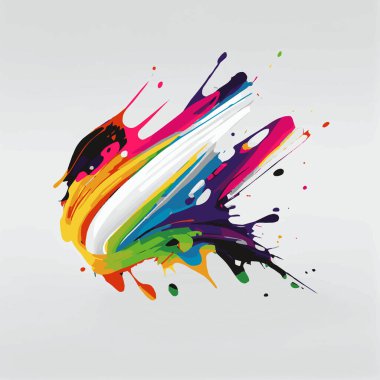 İzler, beyaz arka planda renkli boya lekeleri, çok renkli renkler, gökkuşağı - vektör çizimi