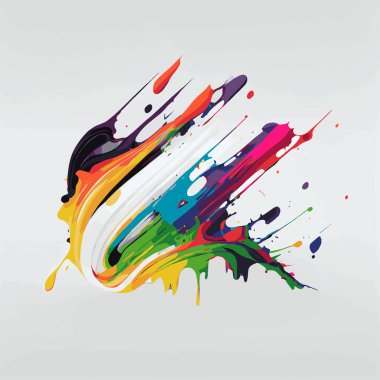 İzler, beyaz arka planda renkli boya lekeleri, çok renkli renkler, gökkuşağı - vektör çizimi