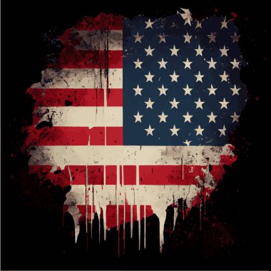 Amerika 'nın gerçekçi soyut bayrağı, ülke bağımsızlığı günü, ulusal gelenekler - Vektör illüstrasyonu