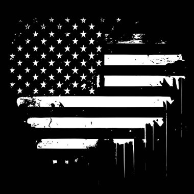Amerika 'nın siyah ve beyaz soyut bayrağı, ülke bağımsızlığı günü, ulusal gelenekler - Vektör illüstrasyonu
