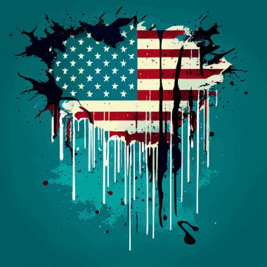 Amerika 'nın gerçekçi soyut bayrağı, ülke bağımsızlığı günü, ulusal gelenekler - Vektör illüstrasyonu