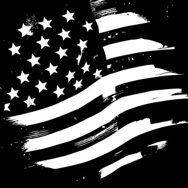Amerika 'nın siyah ve beyaz soyut bayrağı, ülke bağımsızlığı günü, ulusal gelenekler - Vektör illüstrasyonu