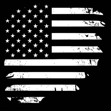 Amerika 'nın siyah ve beyaz soyut bayrağı, ülke bağımsızlığı günü, ulusal gelenekler - Vektör illüstrasyonu