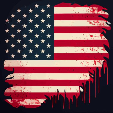 Amerika 'nın gerçekçi soyut bayrağı, ülke bağımsızlığı günü, ulusal gelenekler - Vektör illüstrasyonu