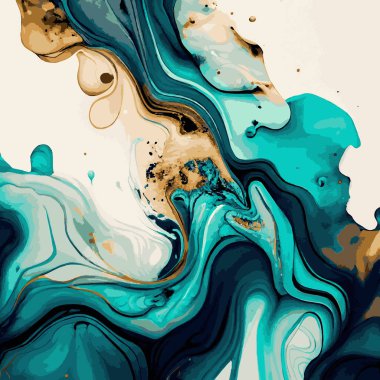 Mermer desen tasarımı, renkli çok renkli mermer yüzey, eğri çizgiler, parlak soyut tasarım arkaplanı - Vektör illüstrasyonu