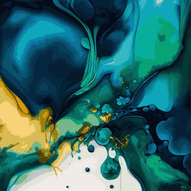 Mermer desen tasarımı, renkli çok renkli mermer yüzey, eğri çizgiler, parlak soyut tasarım arkaplanı - Vektör illüstrasyonu