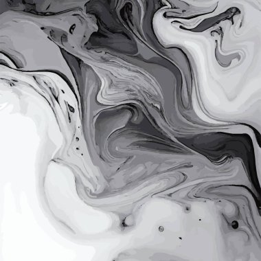 Mermer desen tasarımı, renkli siyah beyaz mermer yüzey, eğri çizgiler, parlak soyut arkaplan tasarımı - Vektör illüstrasyonu