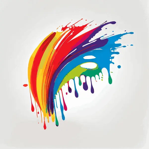 Smears Stains Colored Paint White Background Multicolored Colors Rainbow Vector — Stock Vector