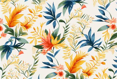 Soyut çiçek sanat arka plan şablonu. Botanik suluboya el çizimi çiçek fırça çizgisi sanat tasarımı - Vektör illüstrasyonu