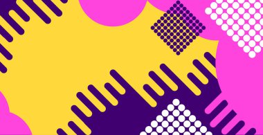 Farklı geometrik şekillerden gelen renkli panoramik soyut arkaplan - Vektör illüstrasyonu