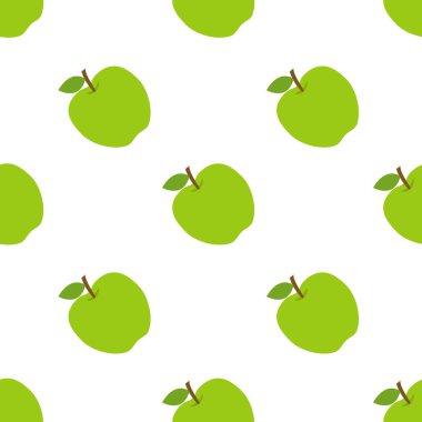 İzole edilmiş beyaz arkaplandaki yeşil elmasız şablon vektör dosyası. Duvar kağıdı, ev dekorasyonu, sanat, baskı, ambalaj tasarımı, moda vs. için kullanılabilir..