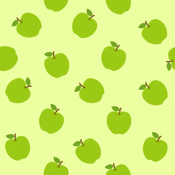 Parlak arkaplanı olan yeşil elma desenli vektör dosyası. Duvar kağıdı, ev dekorasyonu, sanat, baskı, ambalaj tasarımı, moda vs. için kullanılabilir..