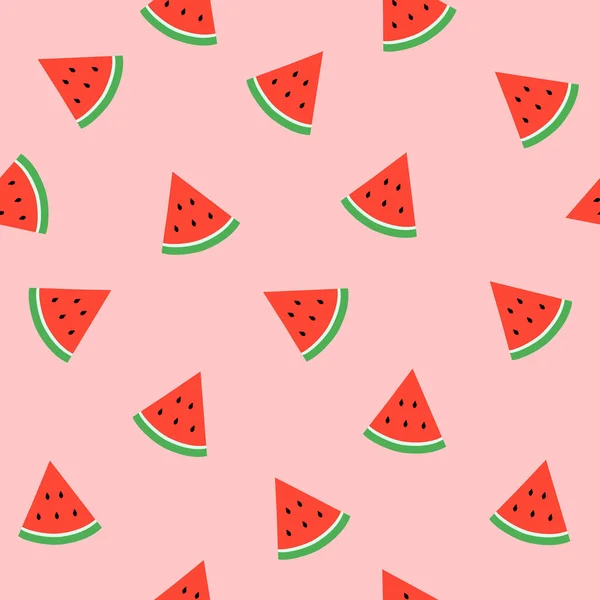 Watermelon Pattern Vector File Pink Background Can Used Wallpaper Home — Stock Vector