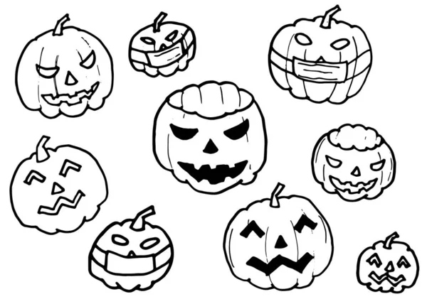 Cadılar Bayramı Balkabağı Çizimleri El Çizimi