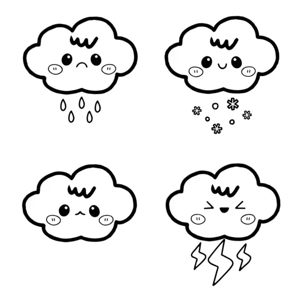 Çizim olarak kullanabileceğiniz Bulut El Taslak Çizim Stili Sevimli Çizim Çizim Stili Çizim seti, çocuk boyama kitabı, özgeçmiş oluşturma vs..