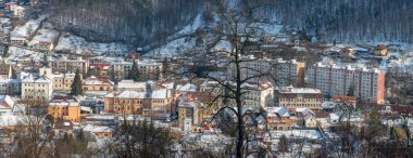 Nova Bana Town hall, a cultural monument. This landmark of the city was built in the 14th century. Nova Bana. Slovakia.