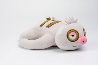 Pokemon  Slakoth Plush. The Lazy Sloth Pokemon. White background. Plush toys for kids.