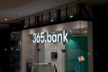 Bratislava, Slovakia - February, 19, 2023 : 365 bank branch in the shopping mall Nivy in Bratislava.