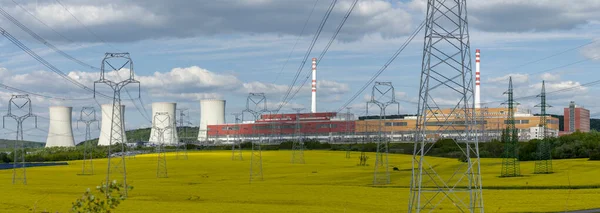Panoramiczny Widok Elektrowni Atomowej Mochovce Słowacja — Zdjęcie stockowe