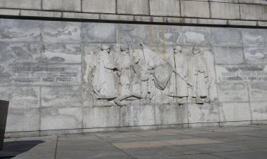 2. Dünya Savaşı 'nda ölen Sovyet Ordusu askerleri için Köle Anıtı ve Mezarlığı. Bratislava. Slovakya.