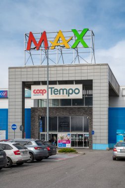 Nitra, Slovakia - March, 10, 2024 : The shopping center OC MAX in Nitra city. Slovakia. clipart