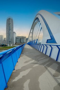 Apollo köprüsü Bratislava 'daki Tuna Nehri üzerinde.