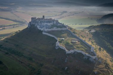 Aerial view of The ruins of Spis Castle. Unesco World Heritage Site. Spisske Podhradie. Slovakia. clipart