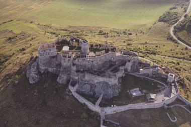 Aerial view of The ruins of Spis Castle. Unesco World Heritage Site. Spisske Podhradie. Slovakia. clipart