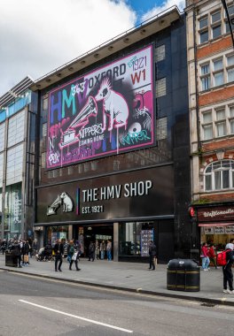 London, UK - March, 23, 2024 : HMV Shop on Oxford Street in London, UK. clipart