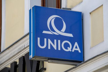 Banska Bystrica, Slovakya - 1 Mayıs 2025: Uniqa Sigorta Grubu AG şirket logosu.