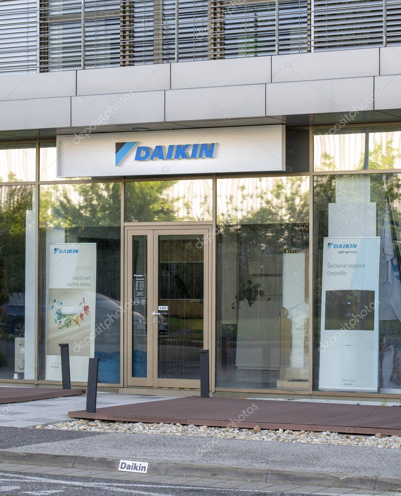 Bratislava, Slovakia - May, 10, 2025 : Daikin storefront in Bratislava. Daikin is the world's largest air conditioner manufacturer.