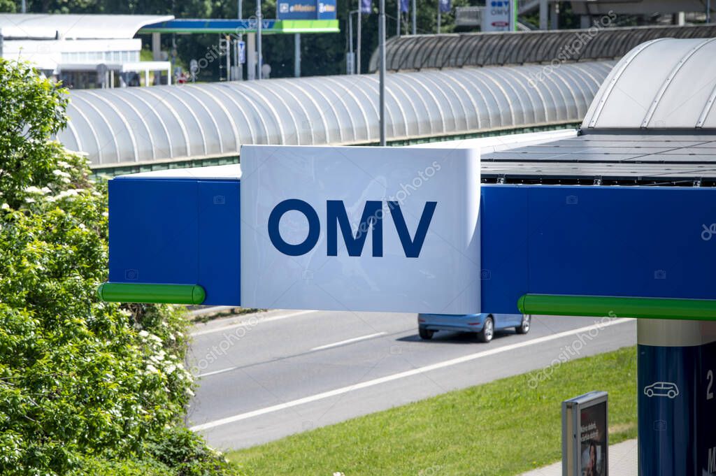 Bratislava, Slovakia - May, 10, 2025 : OMV petrol station. Gas station. OMV is an Austrian multinational oil, gas and petrochemical company.