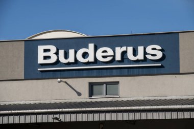 Bratislava, Slovakya - 10 Mayıs 2025: Buderus işareti. Buderus, Alman bir ısıtma ve sıcak su üreticisi..