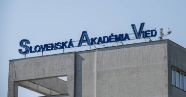 Bratislava, Slovakya - 7 Ağustos 2025: Slovakya Bilimler Akademisi (Slovenya Akademisi) Bratislava 'da inşa edildi. Slovakya.