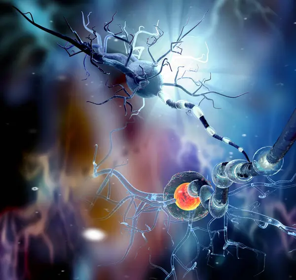 Nervové Buňky Neuron Neurologické Nemoci Nádory Operace Mozku Ilustrace — Stock fotografie