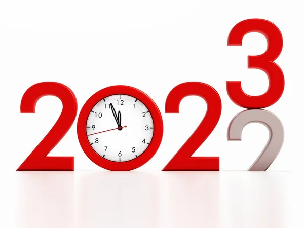 2022 Com Relógio Apontando Para Horas Mudando Para Ano Novo — Fotografia de Stock