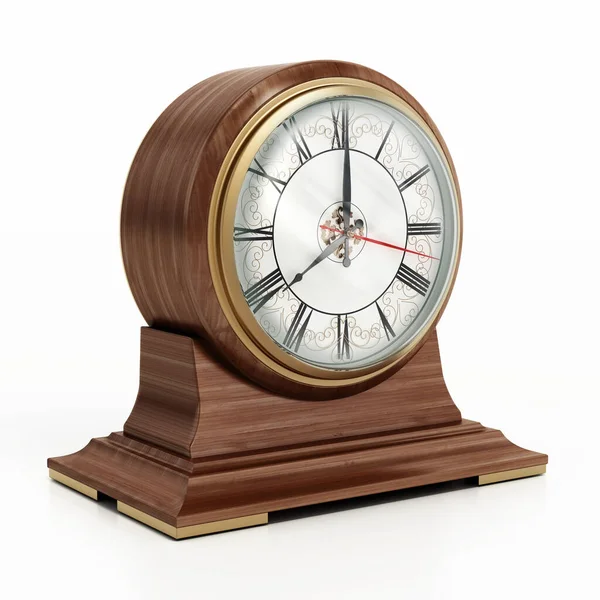 전통적 장식용 테이블 시계는 배경에 분리되어 — 스톡 사진