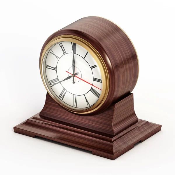 Relógio Mesa Decorativo Vintage Isolado Fundo Branco Ilustração — Fotografia de Stock