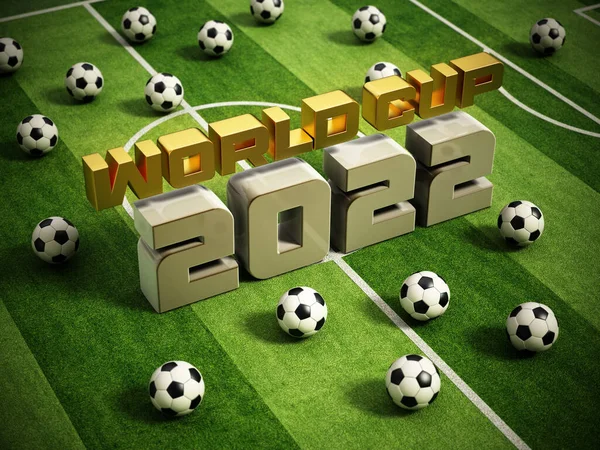 2022 Küresel Futbol Turnuvası Konsepti Illüstrasyon — Stok fotoğraf