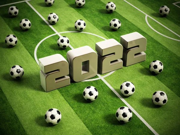 Globalny Turniej Piłki Nożnej 2022 Koncepcja Ilustracja — Zdjęcie stockowe