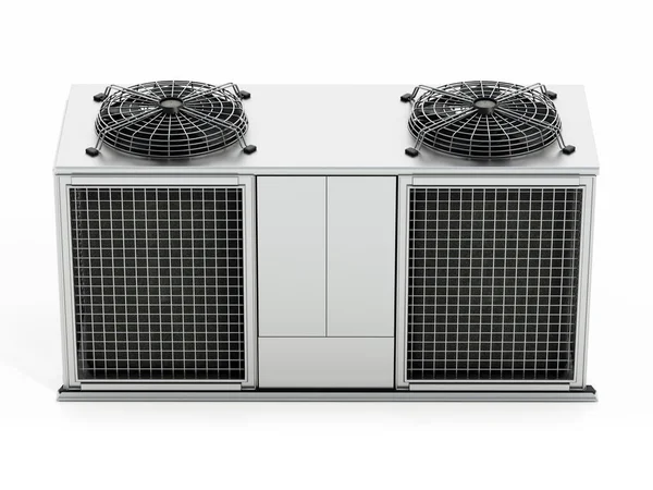 工业空调机 白色背景隔离 3D插图 — 图库照片