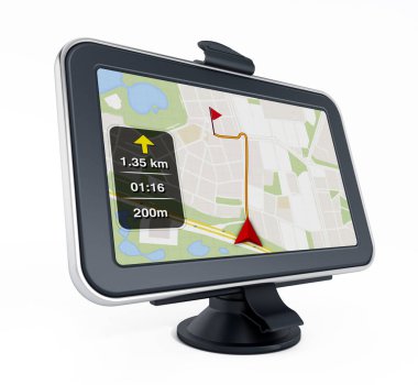Navigation device isolated on white background. 3D illustration.