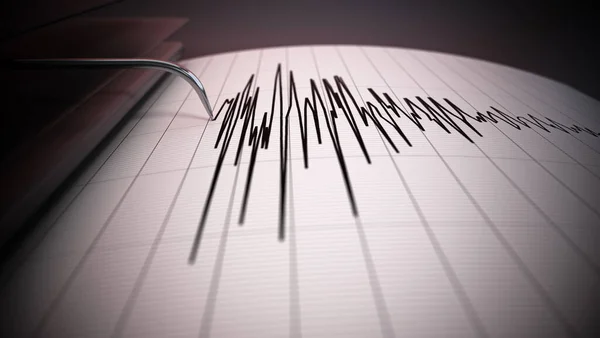 Δεδομένα Σεισμογράφου Για Μεγάλο Σεισμό Σεισμικά Κύματα Στη Σελίδα Αναφοράς — Φωτογραφία Αρχείου