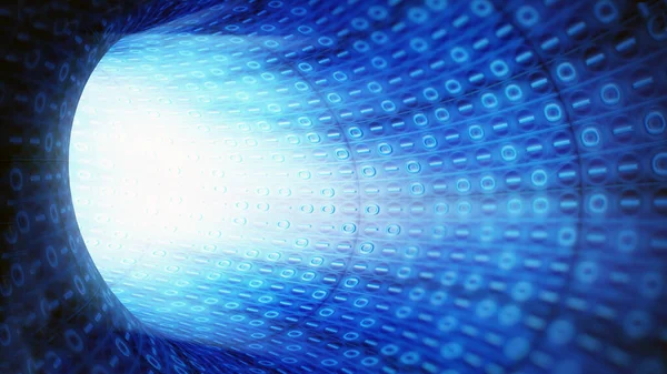 Синяя Кодовая Технология Туннеля Иллюстрация — стоковое фото