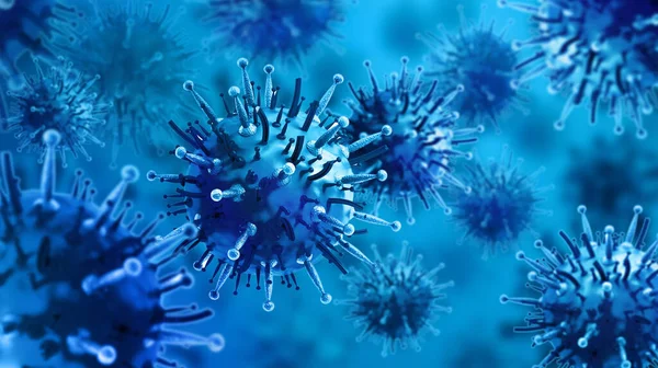 Вирус Бактерии Синем Фоне Иллюстрация — стоковое фото