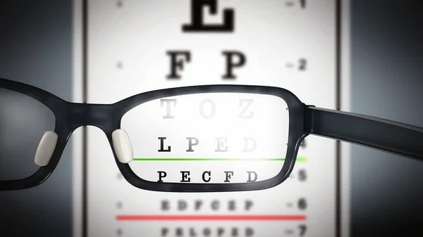 Eye Test Chart Eyeglasses Illustration — Stock Photo, Image