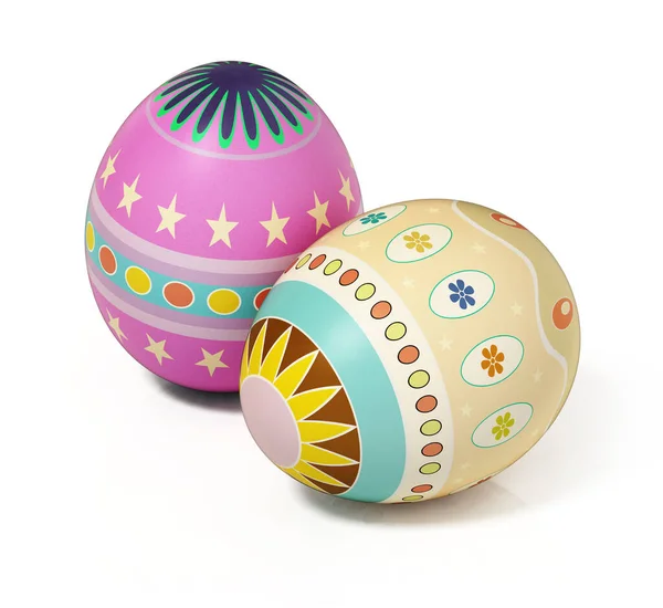 Easter Eggs Isolated White Background Illustration — Stock Photo, Image