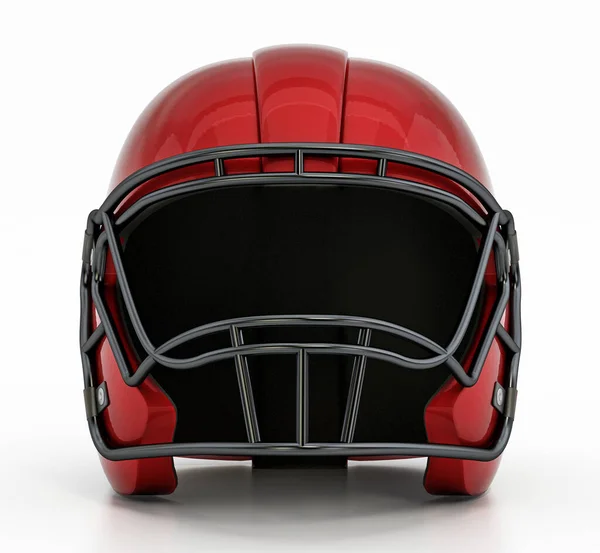 被白色背景隔离的足球头盔 3D插图 — 图库照片