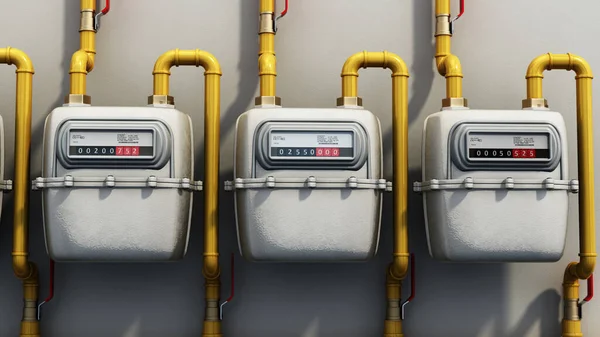 Gasómetros Domésticos Seguidos Ilustración — Foto de Stock