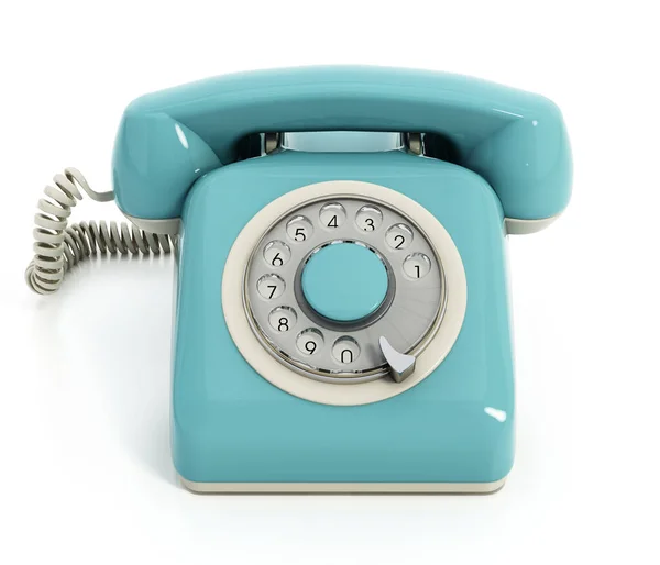 Ρετρό Περιστροφικό Τηλέφωνο Απομονωμένο Λευκό Φόντο Απεικόνιση — Φωτογραφία Αρχείου